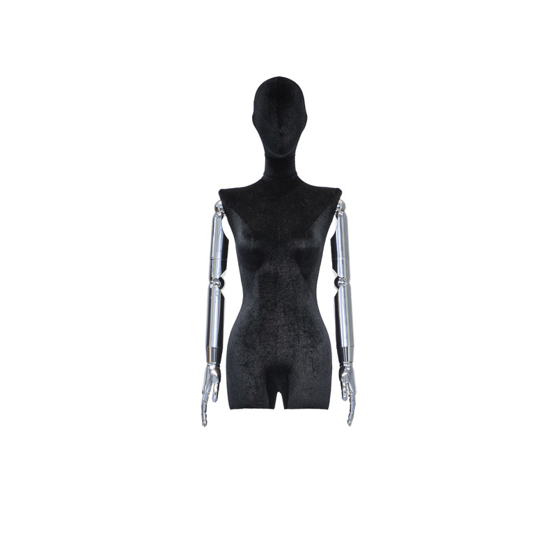 بازوهاي الکتروپلاکت شده نيمه بدن نمايشگير مانکن زن با چند رنگ